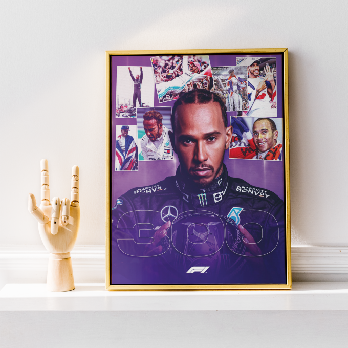 Lewis Hamilton 300 Grand Prix F1 Poster