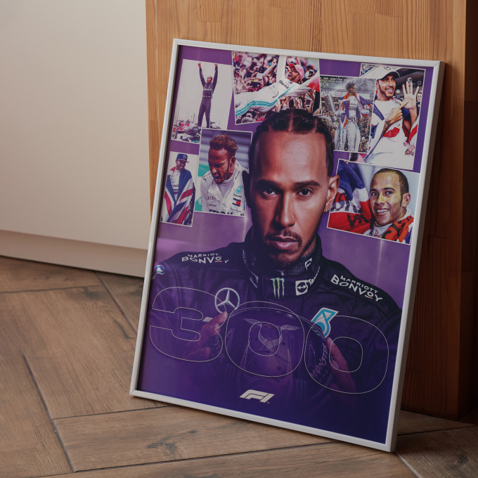 Lewis Hamilton 300 Grand Prix F1 Poster