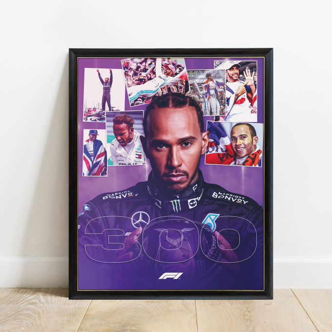 Lewis Hamilton 300 Grand Prix F1 Poster