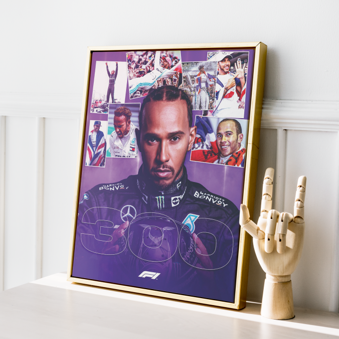 Lewis Hamilton 300 Grand Prix F1 Poster