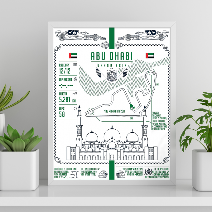 Abu Dhabi 2021 Alpha Tauri F1 Poster