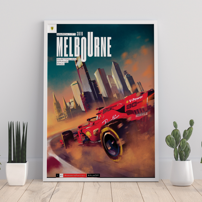 Australia 2019 Ferrari F1 Poster