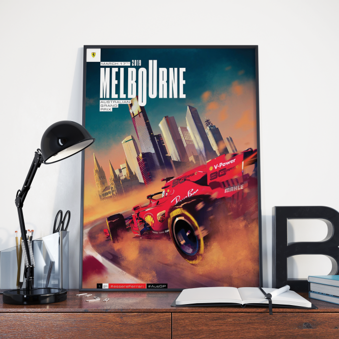 Australia 2019 Ferrari F1 Poster