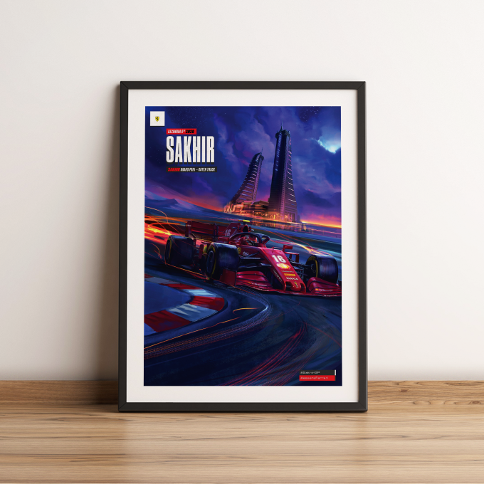 Sakhir 2020 Ferrari F1 Poster