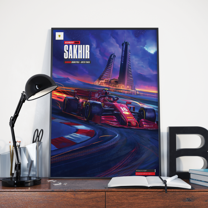 Sakhir 2020 Ferrari F1 Poster