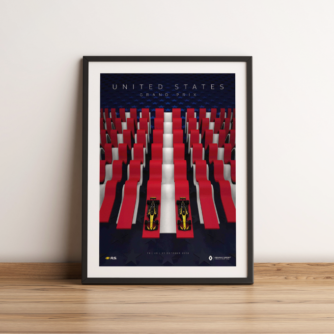 USA 2018 Renault F1 Poster