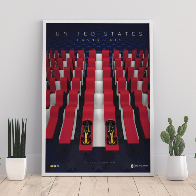 USA 2018 Renault F1 Poster