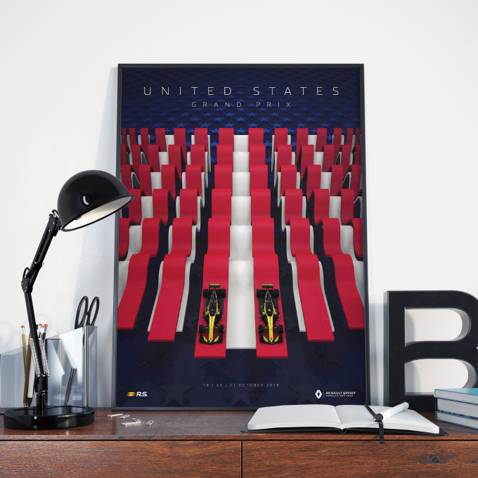 USA 2018 Renault F1 Poster