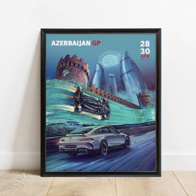 Azerbaijan 2023 Mercedes F1 Poster