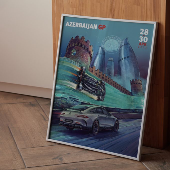 Azerbaijan 2023 Mercedes F1 Poster