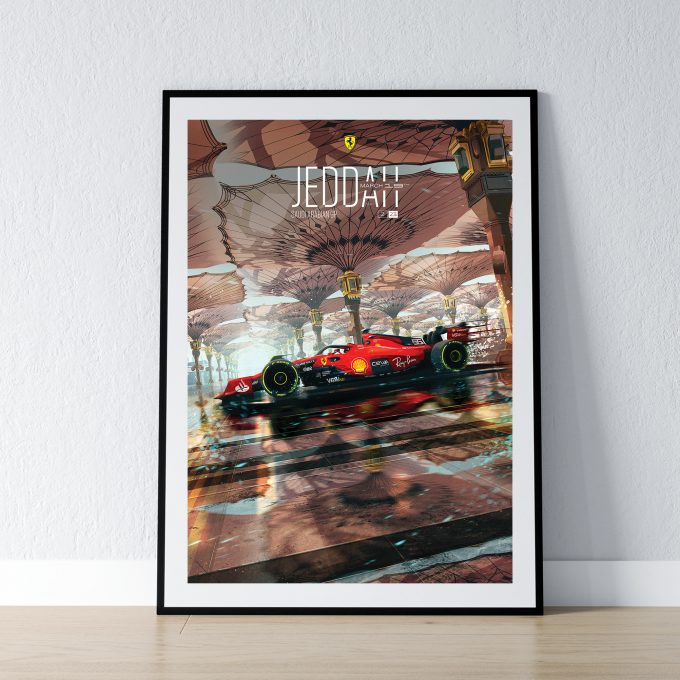 Saudi Arabia 2023 Ferrari F1 Poster