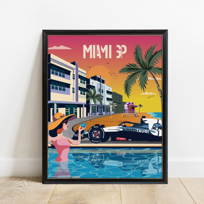 Miami 2023 Alpha Tauri F1 Poster