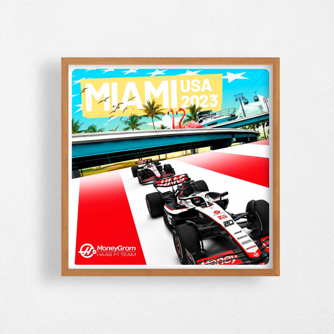 Miami 2023 Haas F1 Poster