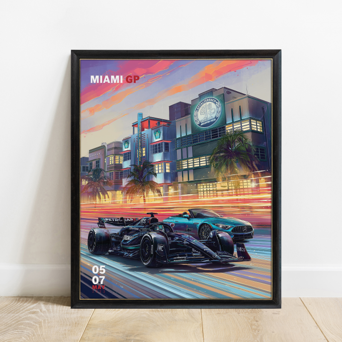 Miami 2023 Mercedes F1 Poster