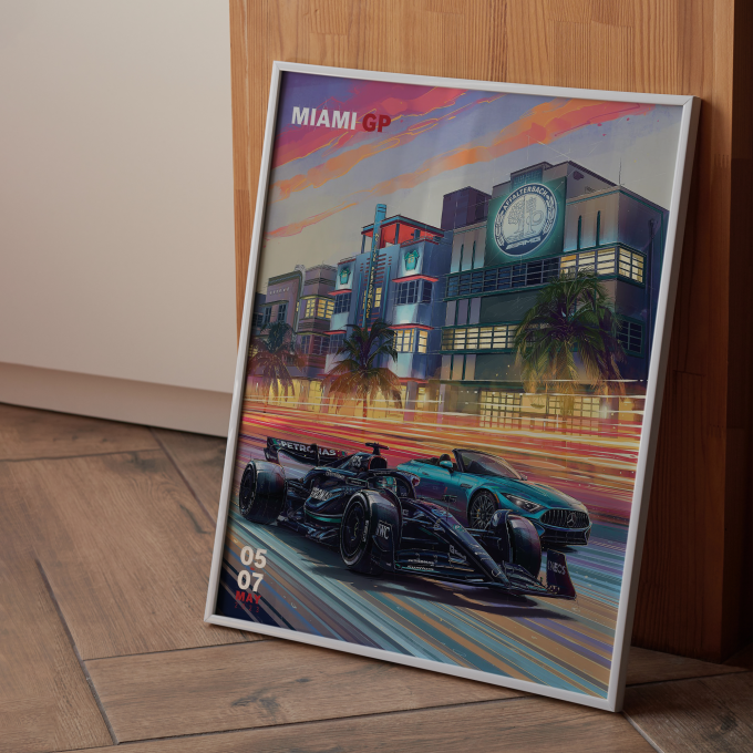 Miami 2023 Mercedes F1 Poster