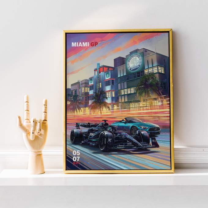 Miami 2023 Mercedes F1 Poster