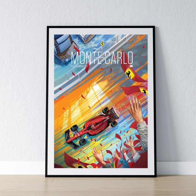 Monaco 2023 Ferrari F1 Poster