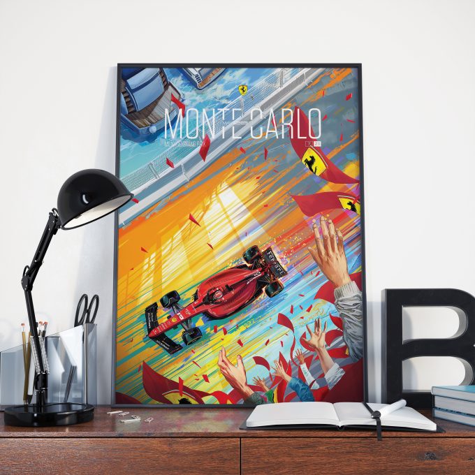 Monaco 2023 Ferrari F1 Poster