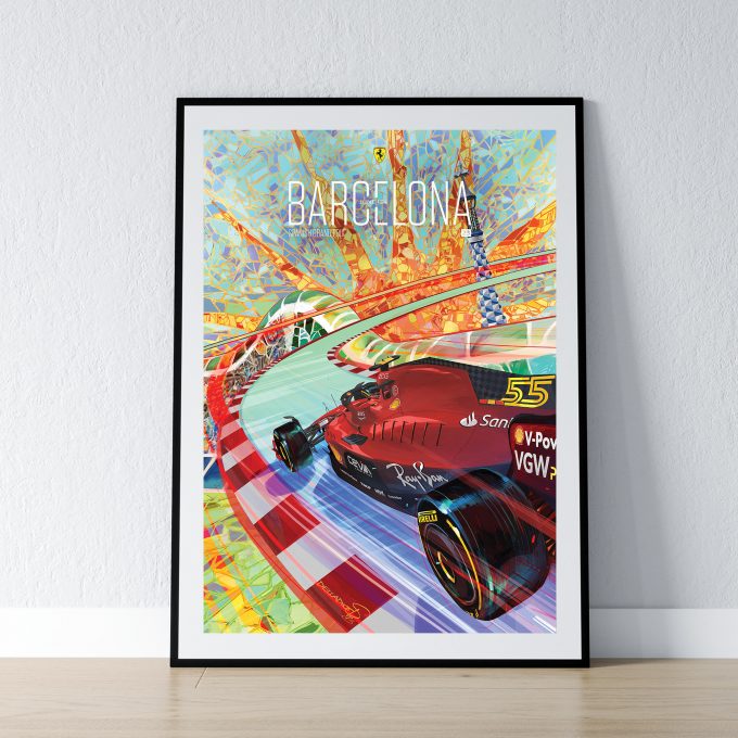 Spain 2023 Ferrari F1 Poster