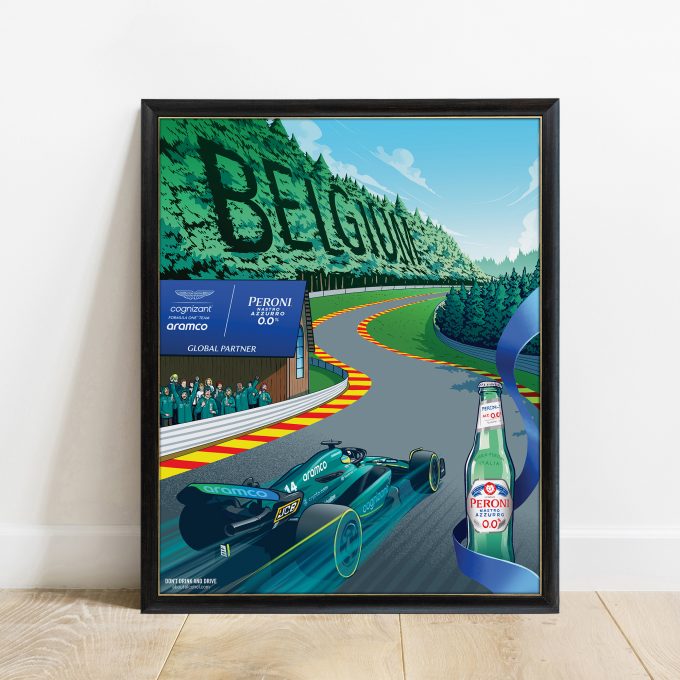 Belgium 2023 Aston Martin F1 Poster