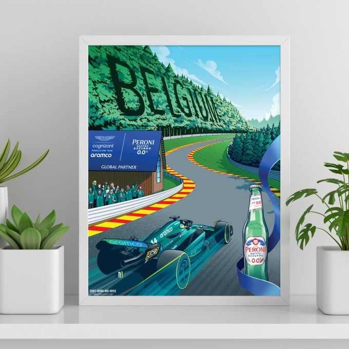 Belgium 2023 Aston Martin F1 Poster