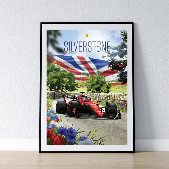 Silverstone Ferrari 2023 F1 Poster