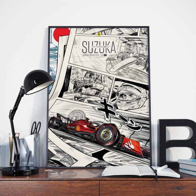 Japan 2023 Ferrari F1 Poster