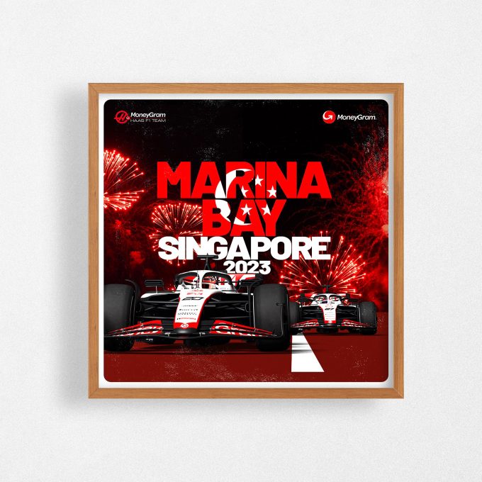 Singapore 2023 Haas F1 Poster