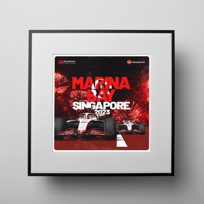 Singapore 2023 Haas F1 Poster