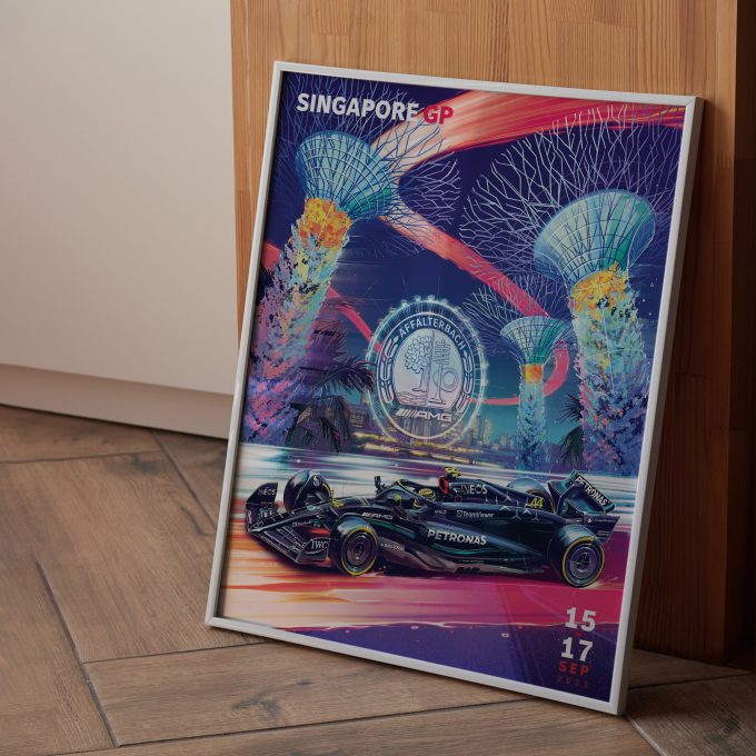 Singapore 2023 Mercedes F1 Poster