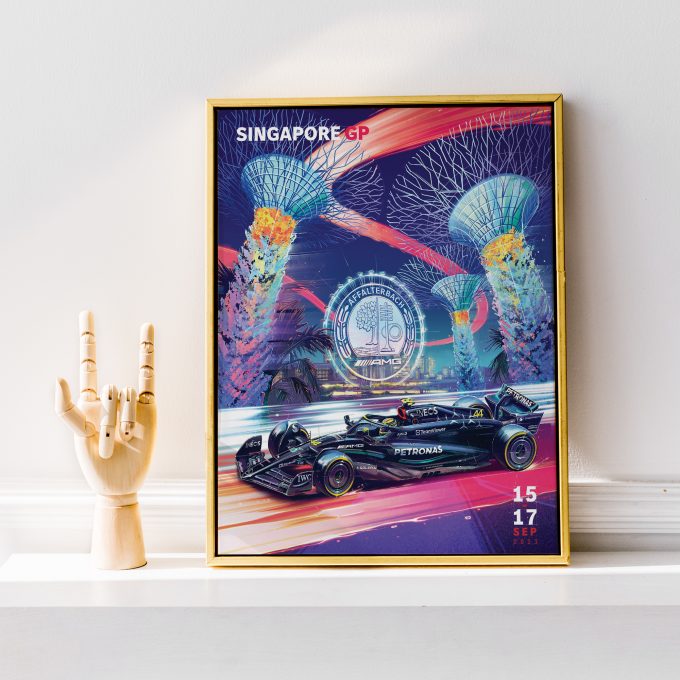 Singapore 2023 Mercedes F1 Poster