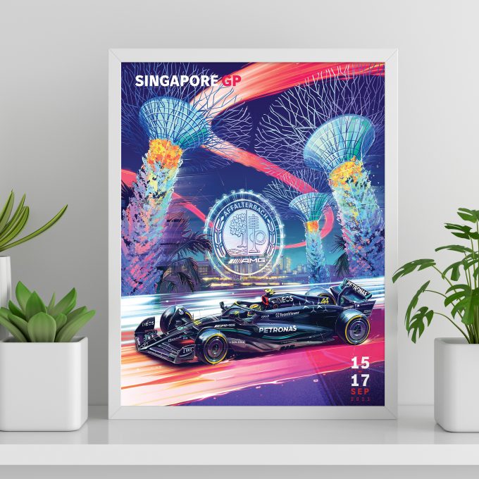 Singapore 2023 Mercedes F1 Poster