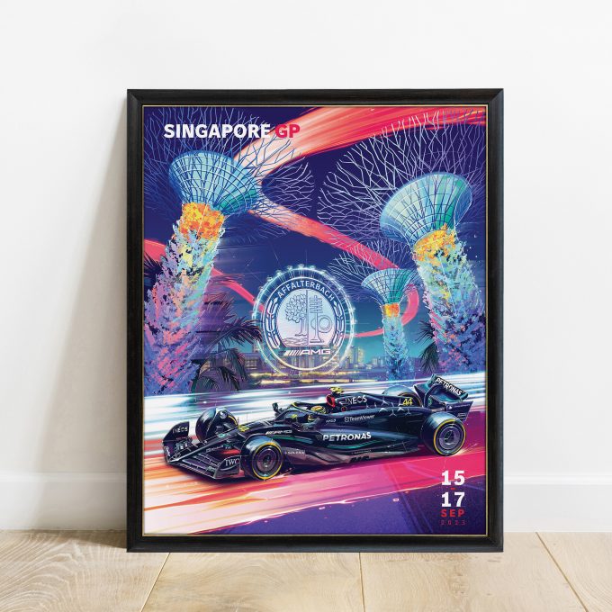 Singapore 2023 Mercedes F1 Poster