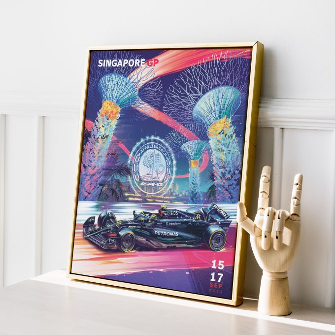 Singapore 2023 Mercedes F1 Poster