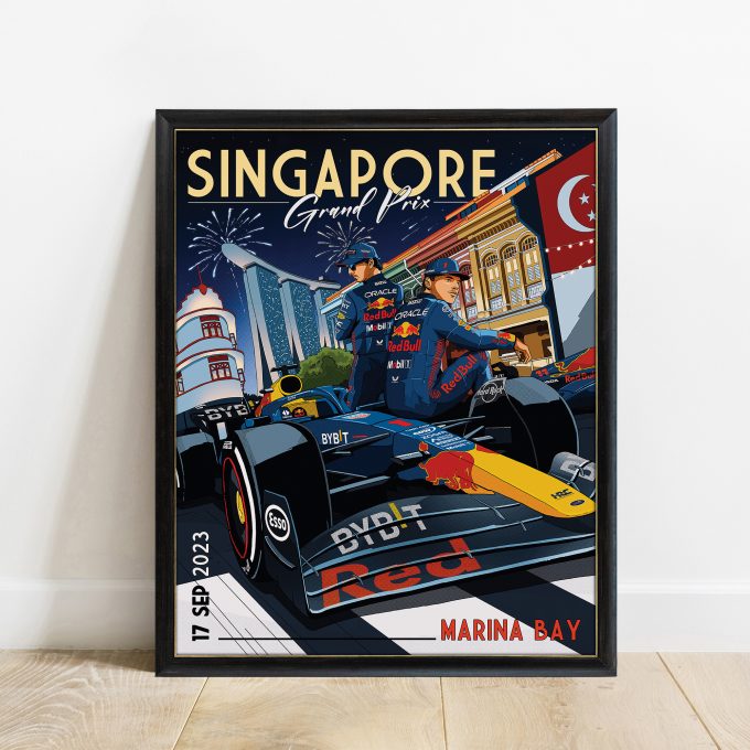 Singapore 2023 Red Bull F1 Poster - Grand Prix Prints