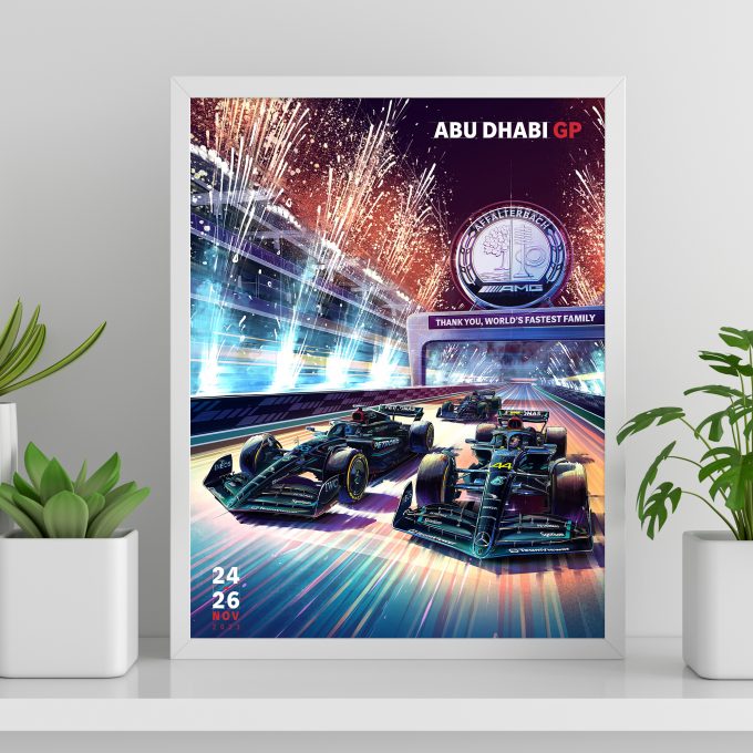 Abu Dhabi 2023 Mercedes F1 Poster