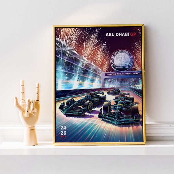 Abu Dhabi 2023 Mercedes F1 Poster