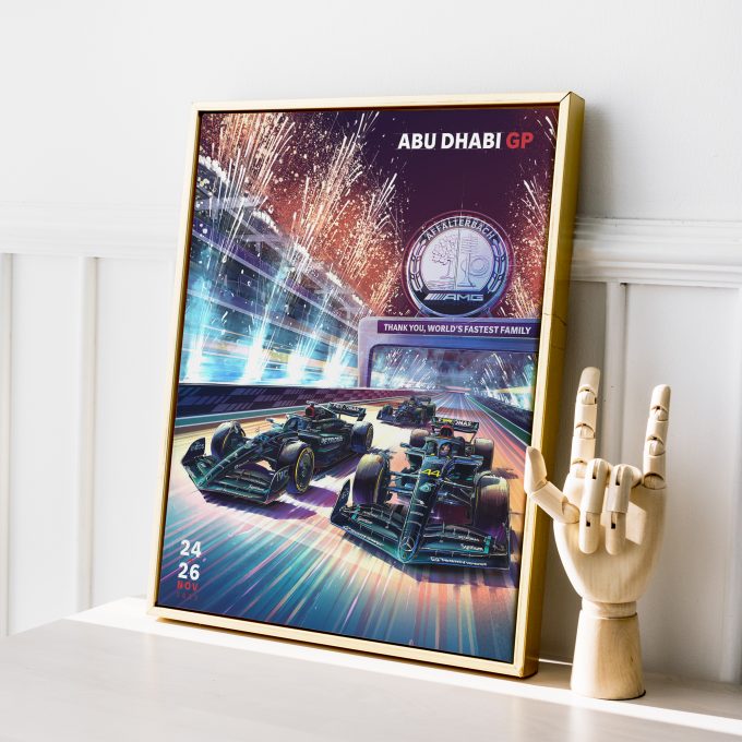 Abu Dhabi 2023 Mercedes F1 Poster