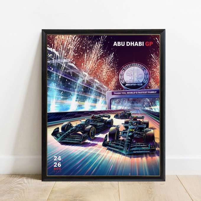 Abu Dhabi 2023 Mercedes F1 Poster