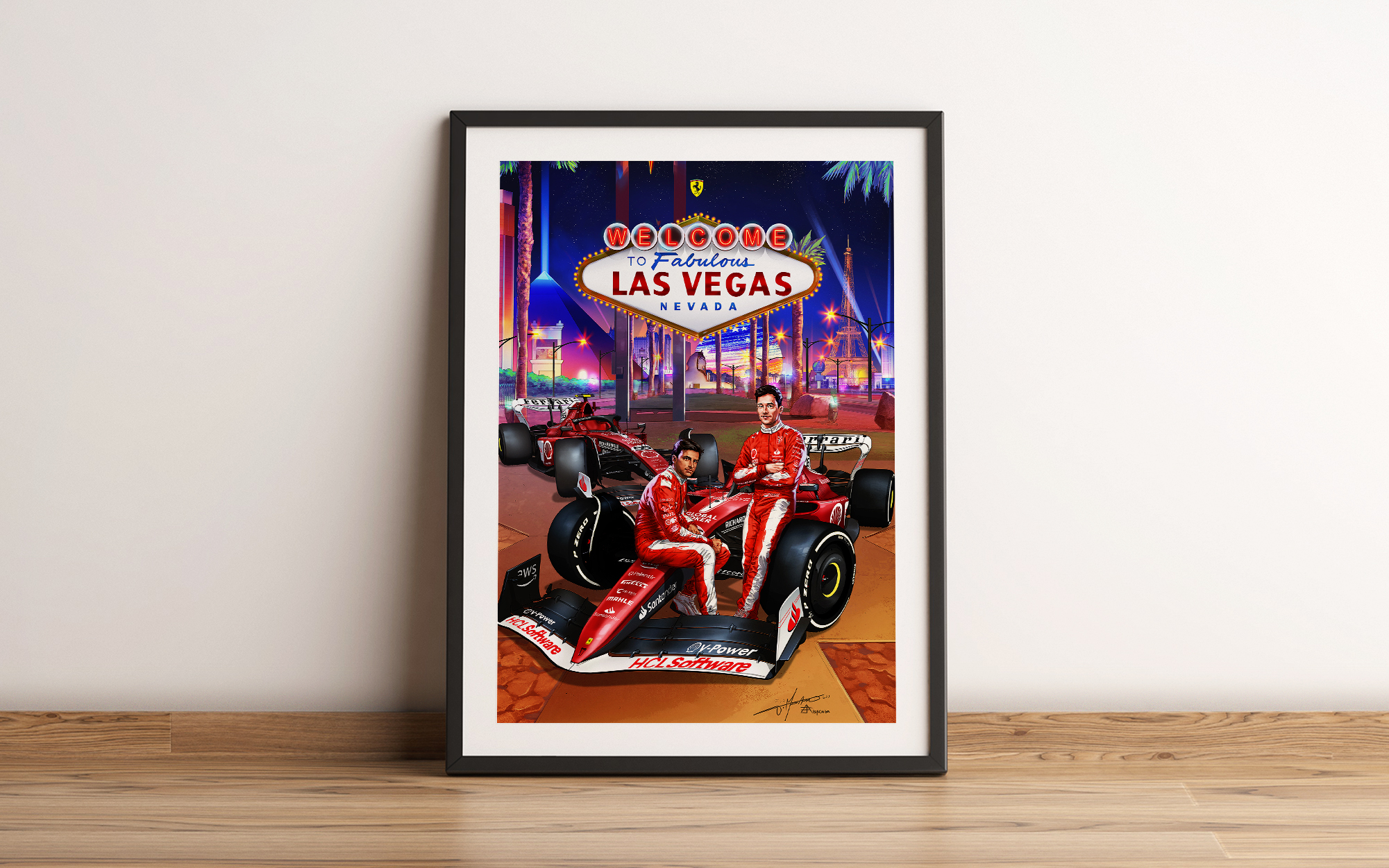 Las Vegas 2023 Ferrari F1 Poster - Grand Prix Prints