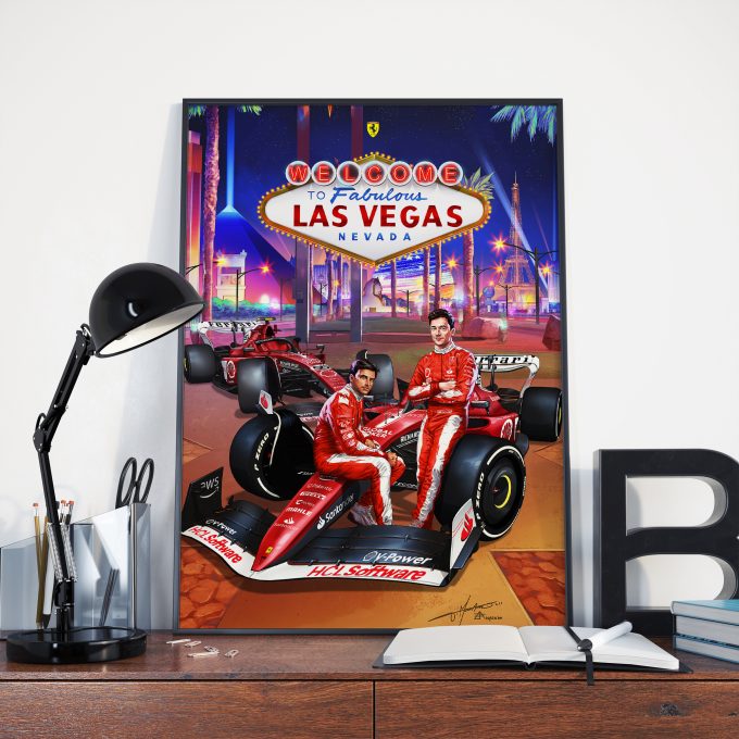 Las Vegas 2023 Ferrari F1 Poster - Grand Prix Prints