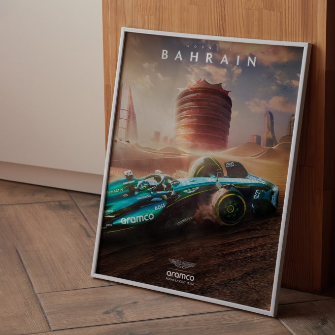 Bahrain 2024 Aston Martin F1 Poster