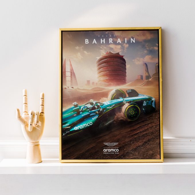 Bahrain 2024 Aston Martin F1 Poster