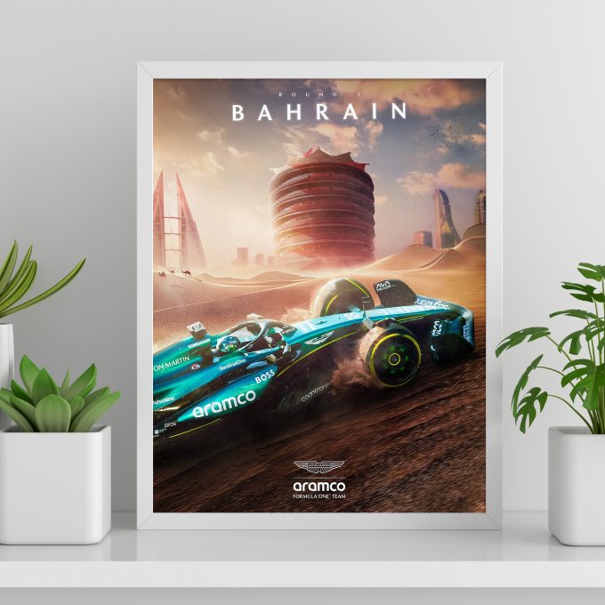 Bahrain 2024 Aston Martin F1 Poster