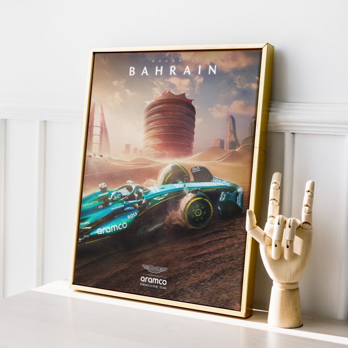 Bahrain 2024 Aston Martin F1 Poster