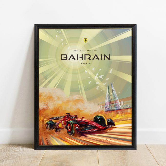 Bahrain 2024 Ferrari F1 Poster 2