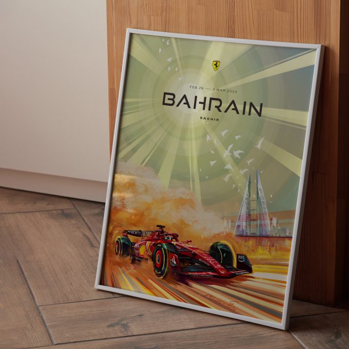 Bahrain 2024 Ferrari F1 Poster 2