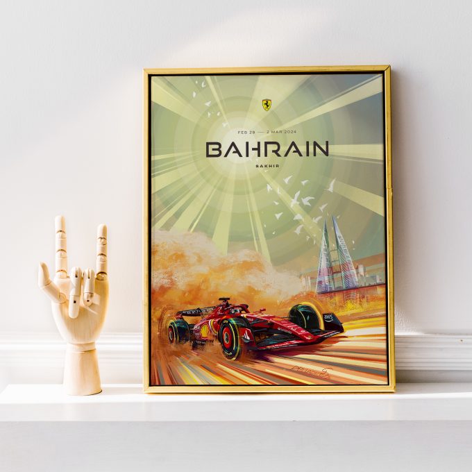 Bahrain 2024 Ferrari F1 Poster 2