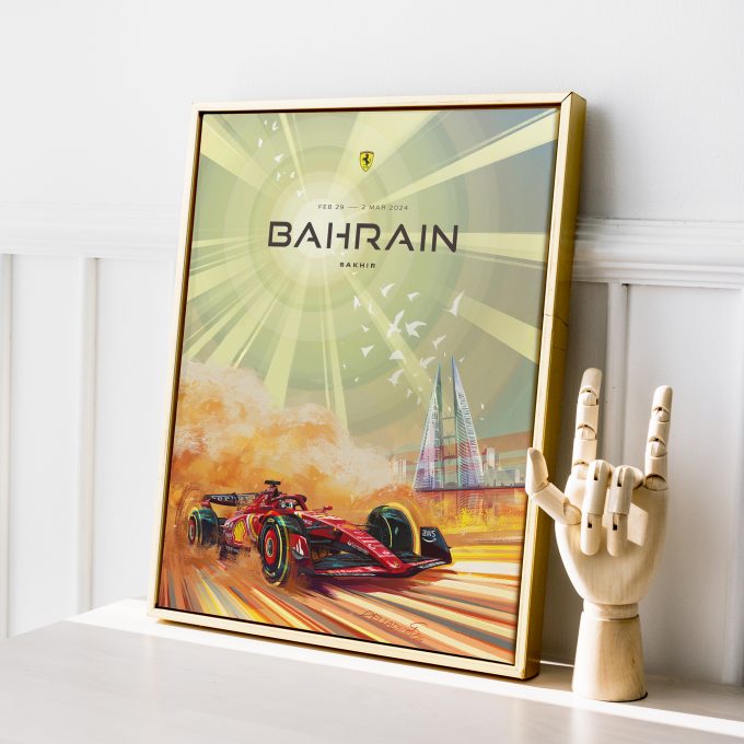 Bahrain 2024 Ferrari F1 Poster 2