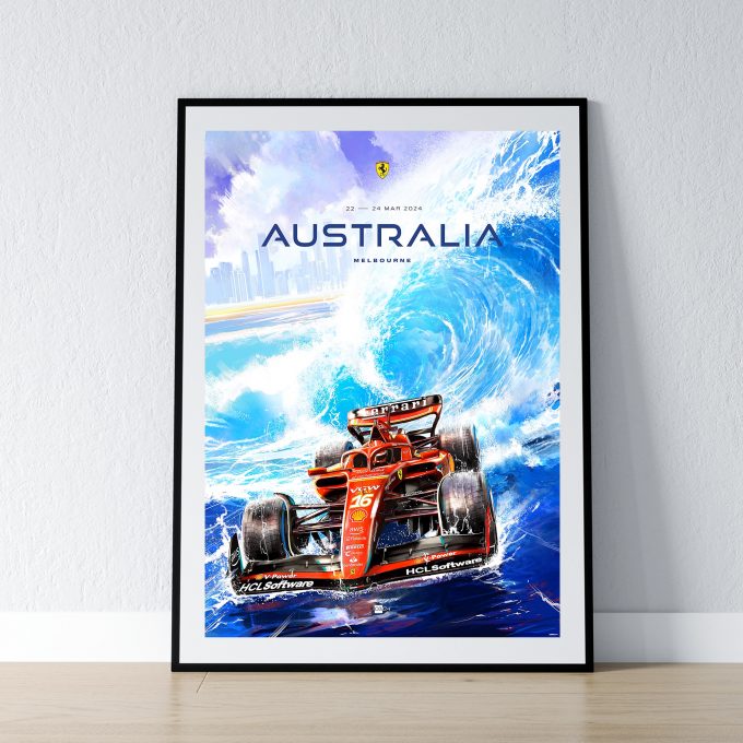 Australia 2024 Ferrari F1 Poster